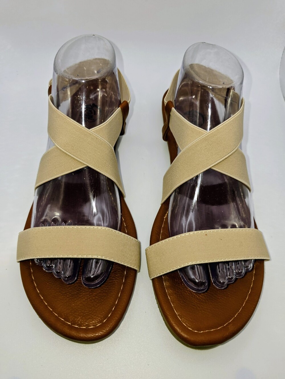 Trory 'Better Moves" Beige Strappy Slingback Sandals (11)